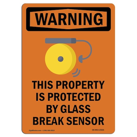 Signmission Safety Sign, OSHA WARNING, 5" Height, This Property Is Protected, Portrait, 10PK OS-WS-D-35-V-13566-10PK
